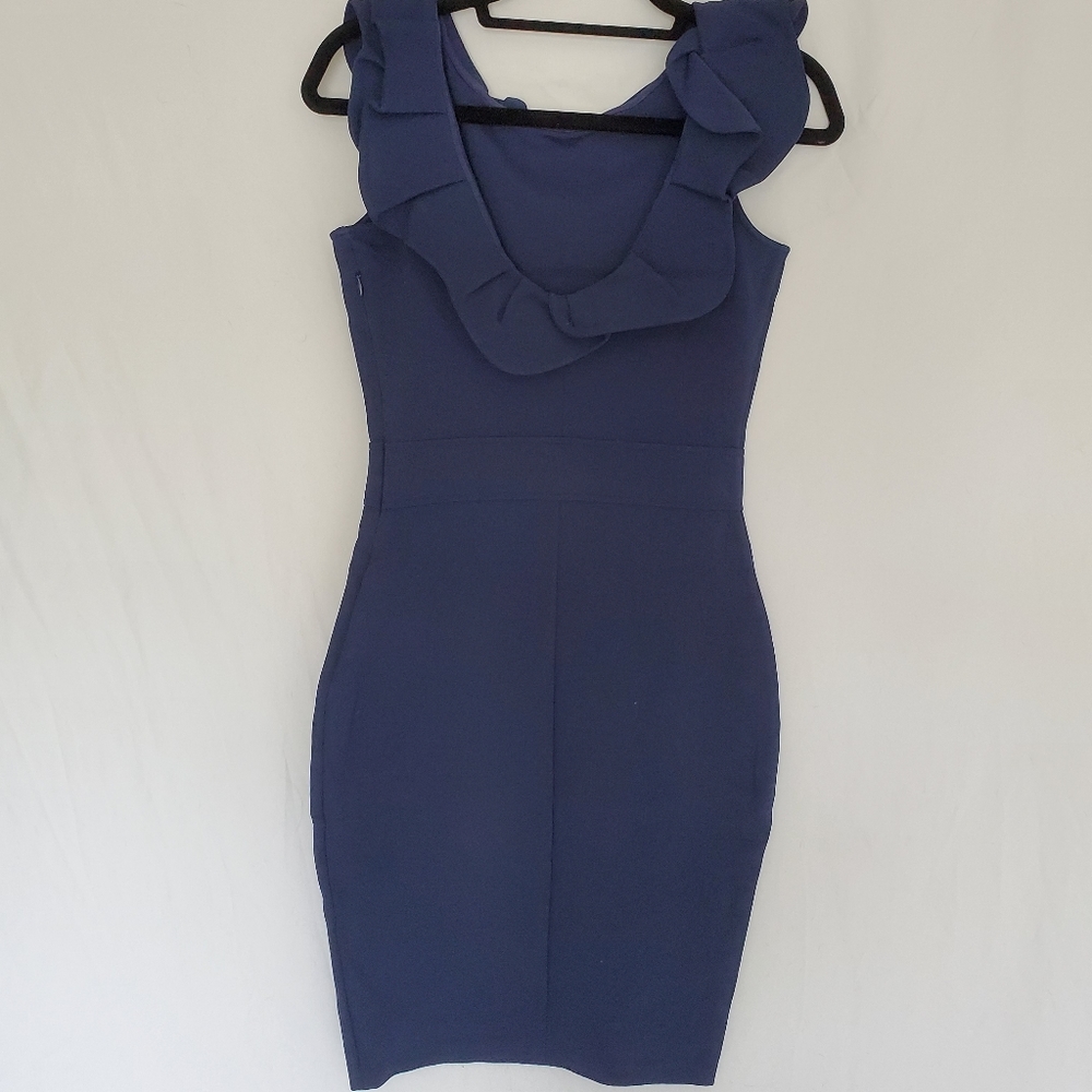 blue red valentino dress A-line V-neck Beaded Bodice Navy Blue Satin Long Prom Dresses APD3021   SheerGirl